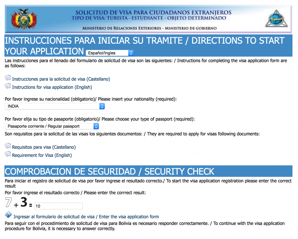 Colombia Tourist Visa Online Application Portal