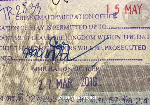 tourist visa extension thailand form