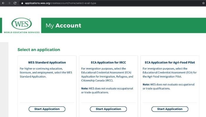 WES ECA for Canada application process
